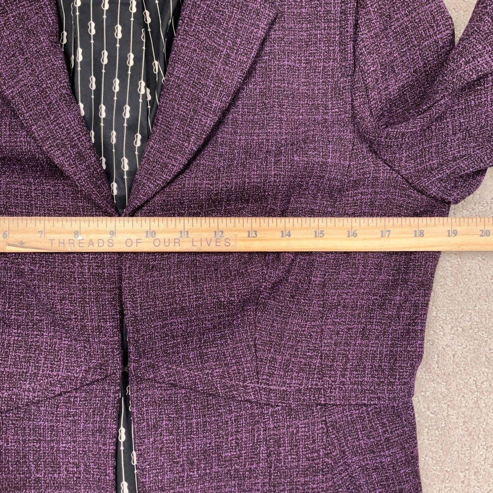 Kay Unger NY Skirt Suit Womens Jacket 10 Skirt 12 Purple‎ Black Woven Career 2pc - Picture 6 of 16